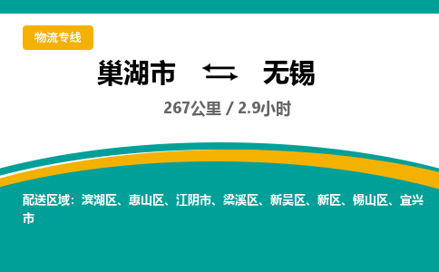 巢湖到巢湖市物流公司|巢湖市到新吴区货运专线-效率先行