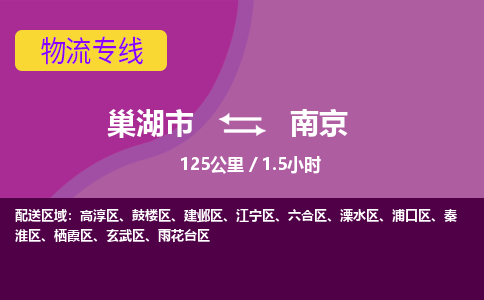 巢湖到巢湖市物流公司|巢湖市到溧水区货运专线-效率先行