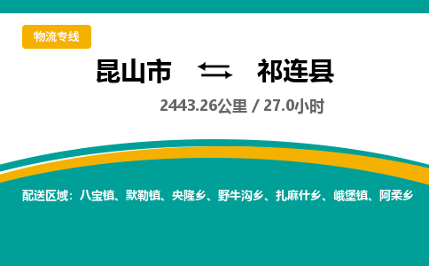 昆山到祁连县物流公司|昆山市到祁连县货运专线-效率先行