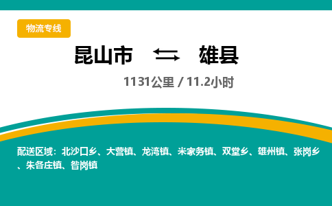 昆山到雄县物流公司|昆山市到雄县货运专线-效率先行