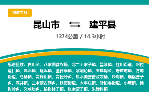 昆山到建平县物流公司|昆山市到建平县货运专线-效率先行