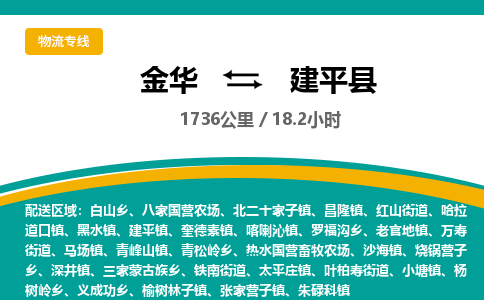 金华到建平县物流公司|金华到建平县货运专线-效率先行