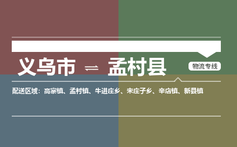 义乌到孟村县物流公司|义乌市到孟村县货运专线-效率先行