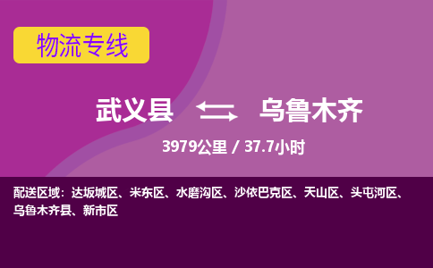 武义到乌鲁木齐物流公司|武义县到乌鲁木齐货运专线-效率先行