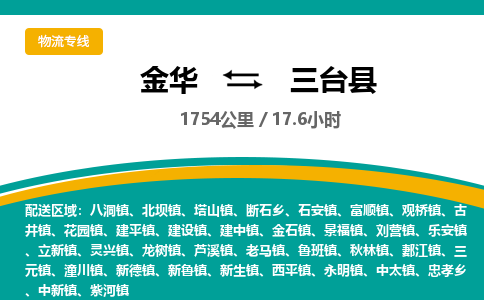 金华到三台县物流公司|金华到三台县货运专线-效率先行