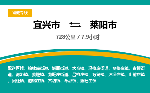 找整车运输：宜兴到莱阳市物流公司，托运物流专线2025讲信誉+排名一览