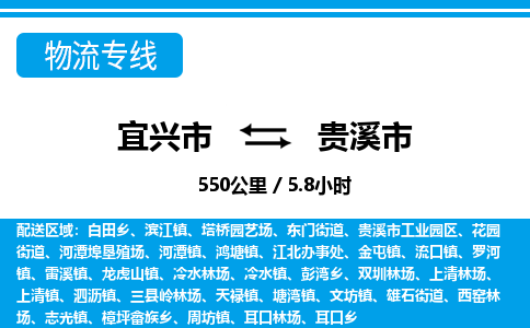 找整车运输：宜兴到贵溪市物流公司，托运物流专线2025讲信誉+排名一览